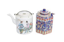 TWO CHINESE PORCELAIN TEAPOTS