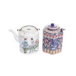 TWO CHINESE PORCELAIN TEAPOTS