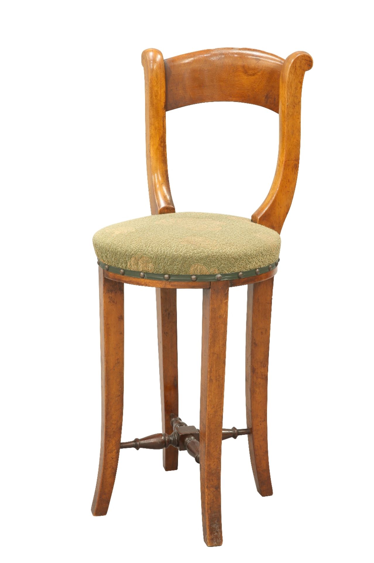 A 19TH CENTURY BEECH CELLIST CHAIR