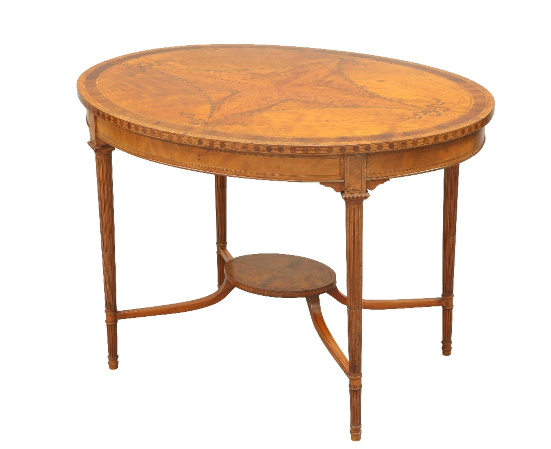 AN INLAID SATINWOOD CENTRE TABLE