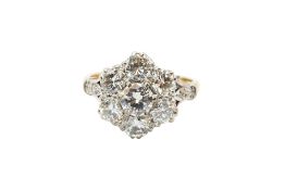 A DIAMOND CLUSTER RING