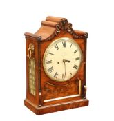 A REGENCY BRASS-INLAID MAHOGANY DOUBLE FUSEE BRACKET CLOCK