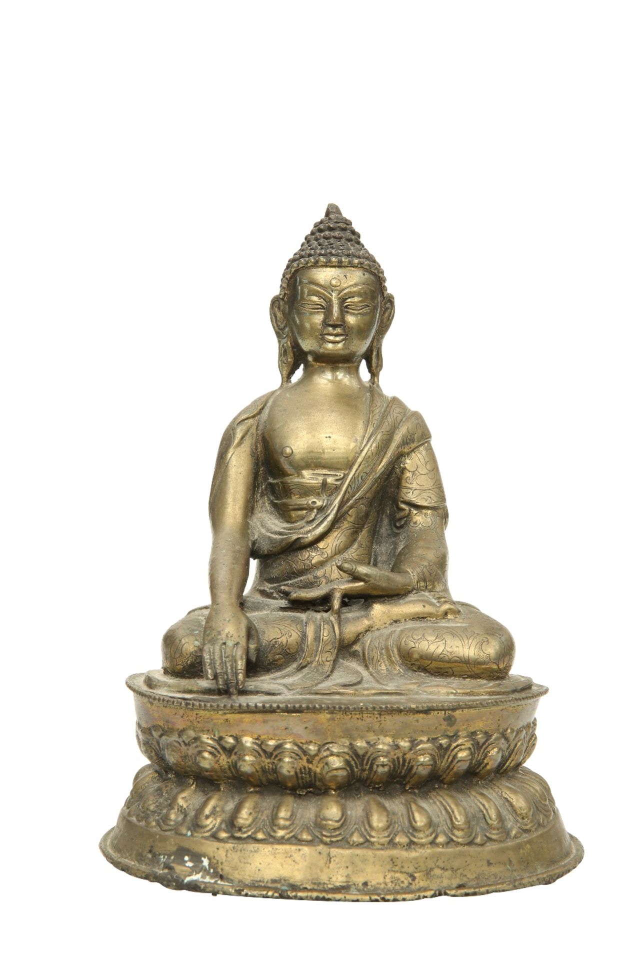 TWO SINO-TIBETAN BRONZE FIGURES OF BUDDHA SHAKYAMUNI