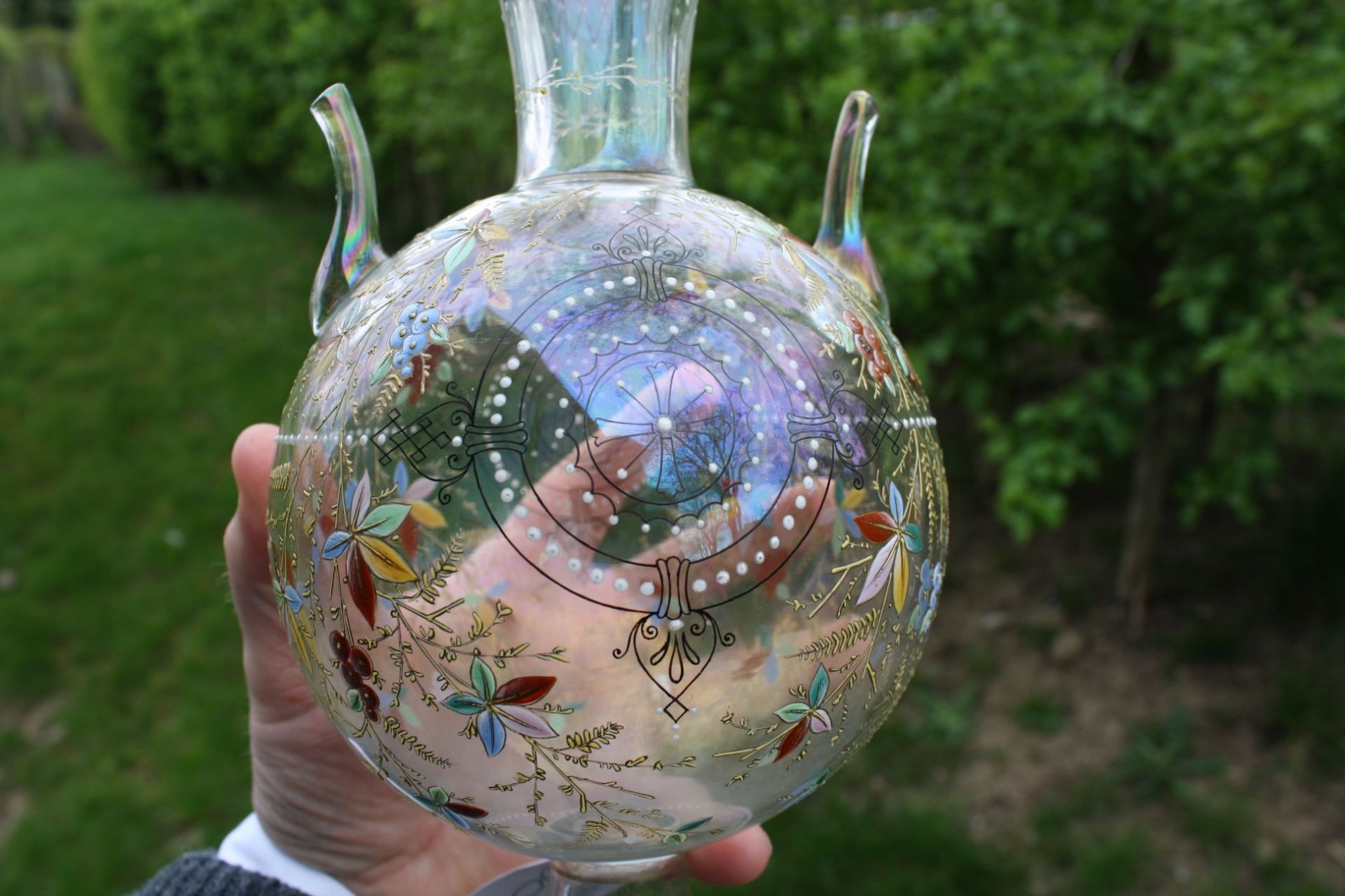 A LARGE MOSER ART NOUVEAU GLASS VASE - Bild 3 aus 8