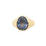 A SAPPHIRE INTAGLIO RING