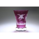 A BOHEMIAN AMETHYST GLASS BEAKER, LATE 19th CENTURY