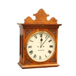 AN OAK STRIKING WALL CLOCK, SIGNED WHEELER, WORKSOP, CIRCA 1880