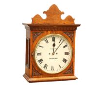 AN OAK STRIKING WALL CLOCK, SIGNED WHEELER, WORKSOP, CIRCA 1880
