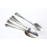 A SET OF SIX 18TH CENTURY SILVER SPOONS, WILLIAM YOUNG