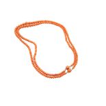 A DOUBLE-STRAND CORAL NECKLACE