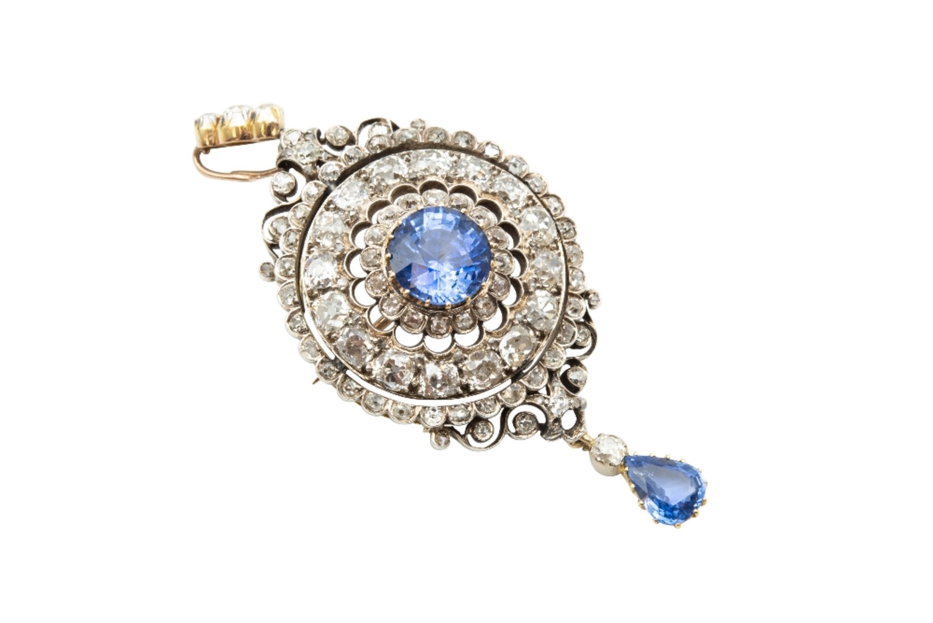 A SAPPHIRE AND DIAMOND PENDANT, CIRCA 1890 - Bild 3 aus 5