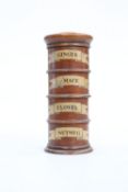 A 19th CENTURY TREEN SPICE TOWER