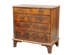 AN EARLY 18TH CENTURY WALNUT CHEST OF DRAWERS