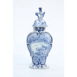 A DELFT VASE AND COVER, c. 1900