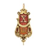 AN ENAMEL PENDANT