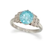 A ZIRCON AND DIAMOND RING