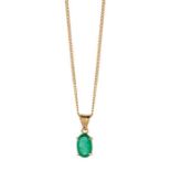 AN EMERALD PENDANT NECKLACE