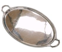 A LARGE GEORGE V SILVER TRAY