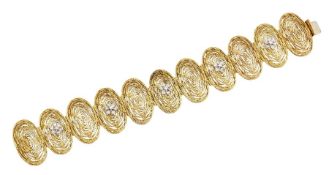 A GOLD AND DIAMOND BRACELET, BY BOODLE & DUNTHORNE, 1972