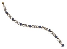 A SAPPHIRE AND DIAMOND BRACELET