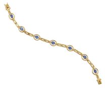 A SAPPHIRE AND DIAMOND BRACELET