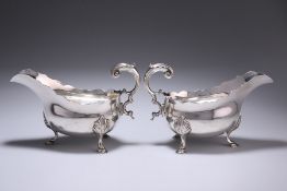 A PAIR OF EARLY VICTORIAN SILVER SAUCEBOATS