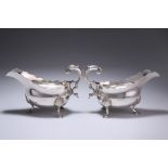 A PAIR OF EARLY VICTORIAN SILVER SAUCEBOATS