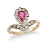 A RUBY AND DIAMOND DRESS RING
