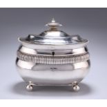 A GEORGE III SILVER DOUBLE TEA CADDY