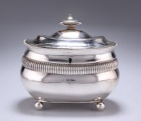 A GEORGE III SILVER DOUBLE TEA CADDY