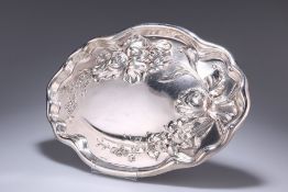 AN ART NOUVEAU SILVER DRESSING TABLE TRAY