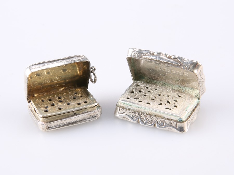 TWO VICTORIAN SILVER VINAIGRETTES