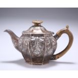 A GEORGE III SILVER TEAPOT