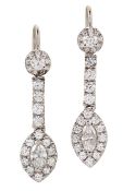 A PAIR OF DIAMOND PENDENT EARRINGS