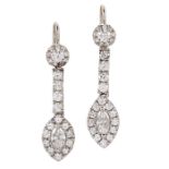 A PAIR OF DIAMOND PENDENT EARRINGS