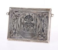 A TURKISH NIELLO SILVER CARD CASE, CIRCA 1900