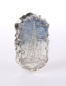 A VICTORIAN SILVER CASTLE-TOP VINAIGRETTE