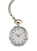 A SMALL CONTINENTAL SILVER FOB WATCH