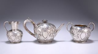 A VICTORIAN SILVER BACHELOR'S TEA SERVICE