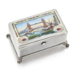 A LATE 19TH CENTURY SILVER AND ENAMEL BOX