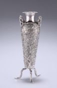 A CHINESE EXPORT SILVER VASE