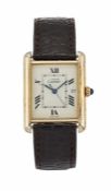 A CARTIER TANK VERMEIL WATCH