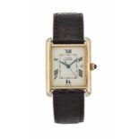 A CARTIER TANK VERMEIL WATCH