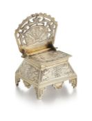 A RUSSIAN SILVER-GILT SALT THRONE