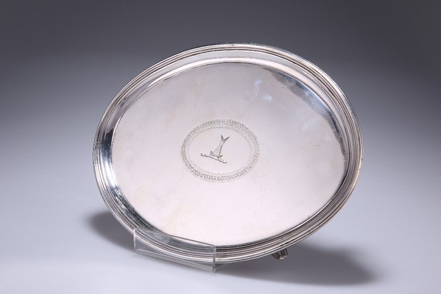 A GEORGE III SILVER SALVER - Image 2 of 3