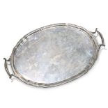 A LARGE GEORGE V SILVER TRAY