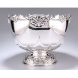 A LARGE EDWARDIAN SILVER PUNCH BOWL