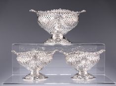 A SET OF THREE VICTORIAN SILVER DISHES