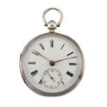 A VICTORIAN SILVER FUSEE LEVER POCKET WATCH