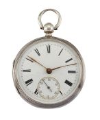 A VICTORIAN SILVER FUSEE LEVER POCKET WATCH